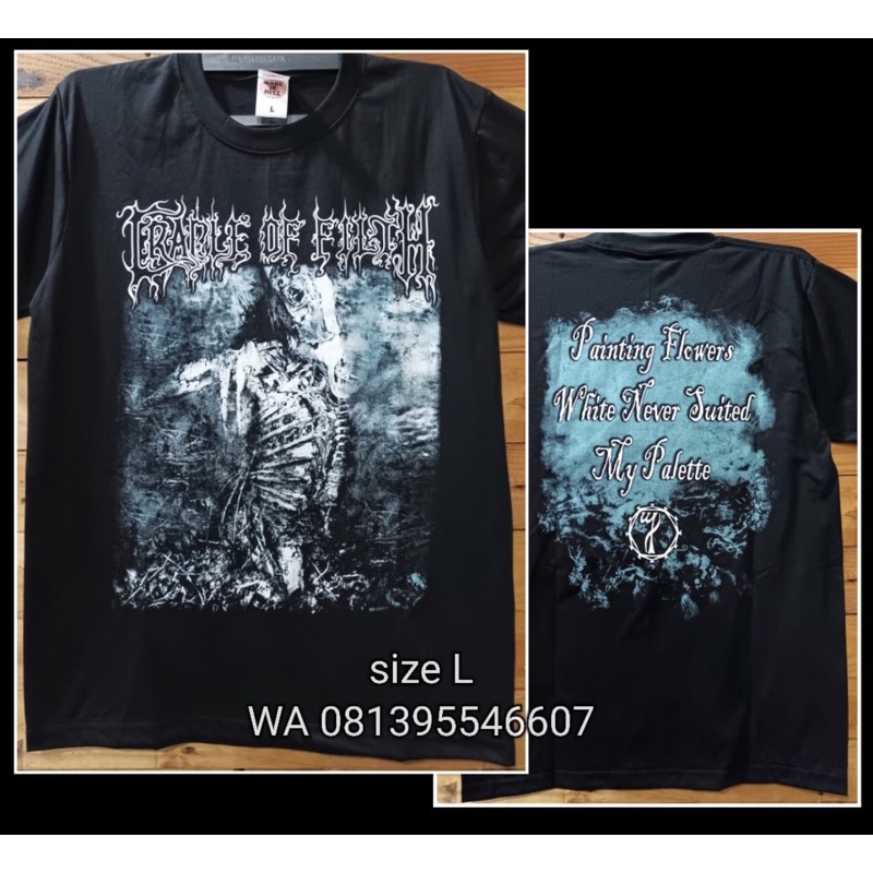 KAOS MUSIK METAL ROCK CRADLE OF FILTH ORIGINAL PRAPATAN REBEL