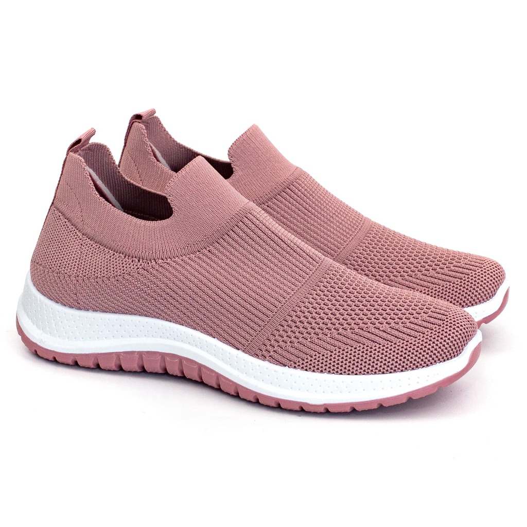 Sepatu Slip On Wanita Sports Shoes Olahraga Cewek Shoes Bahan Canvas Terkini A3051