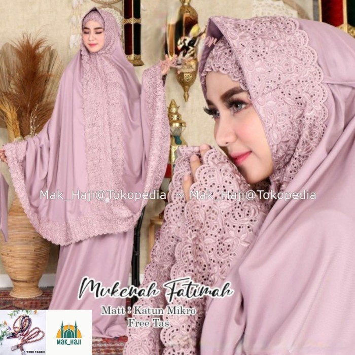 PROMO BISA COD MUKENA DEWASA MUKENA DEWASA FATIMAH KHADIJAH PASTELEENA SYAHRINI - Lavender JUMBO RAY