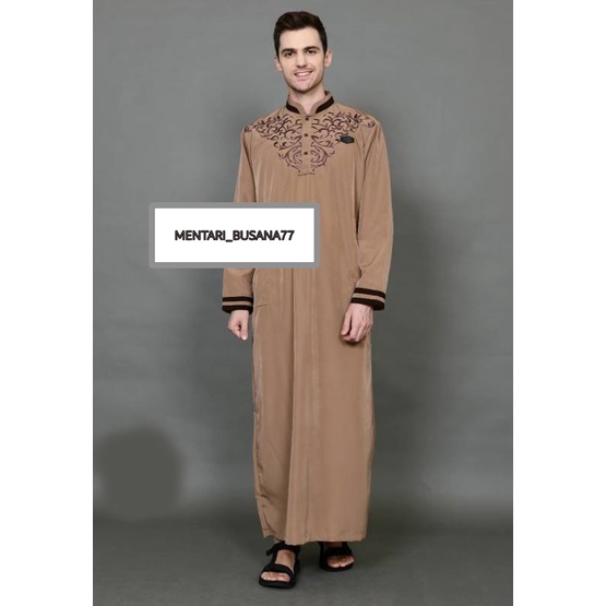 Jubah Muslim AL-FATTAH Modern / Gamis Bordir Pria Dewasa / Jubah Pria Premium / Muslim Gamis Laki-La