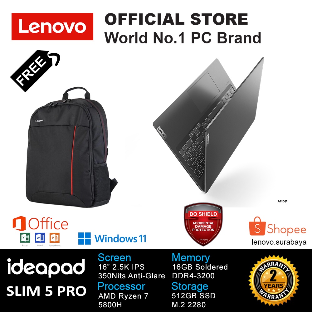 LENOVO IDEAPAD SLIM 5 PRO IP 5PRO-16ACH6 L0ID STORM GREY AMD R7-5800