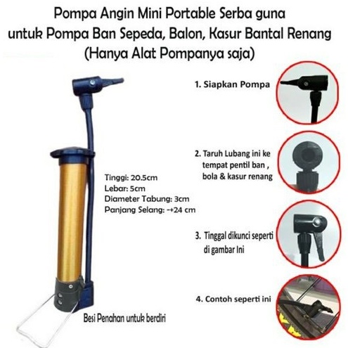 Pompa Angin Ban Sepeda Balon Pompa Angin Mini Portable Pompa Manual