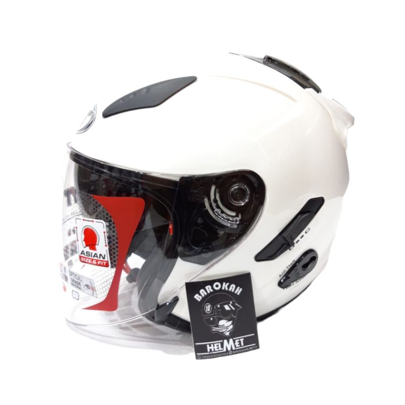 Jual Helm kyt galaxy flat R putih visor venom double visor Shopee