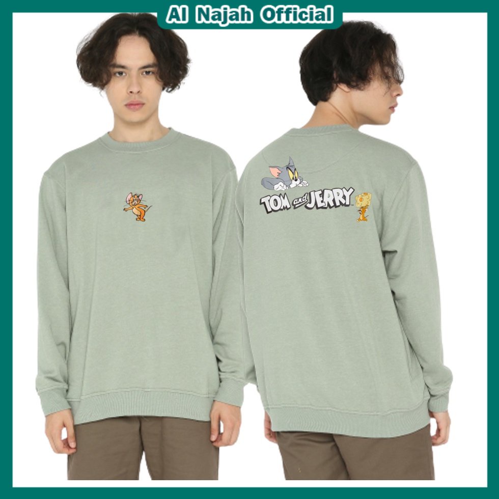 Basic Sweater (Bordir) Tom And Jerry Crewneck Pria &amp; Wanita Size M - XXL