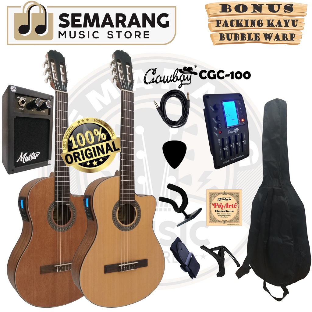 ORIGINAL!!! Gitar Klasik Elektrik Import Merk Cowboy CGC-100 NA CGC 100NS Equalizer Tuner Cowboy AW-5