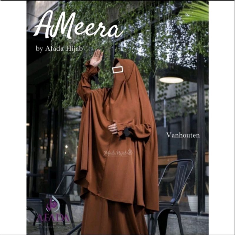 Preloved Ameera Set by Afada Hijab warna HITAM jetblack bukan aljenna