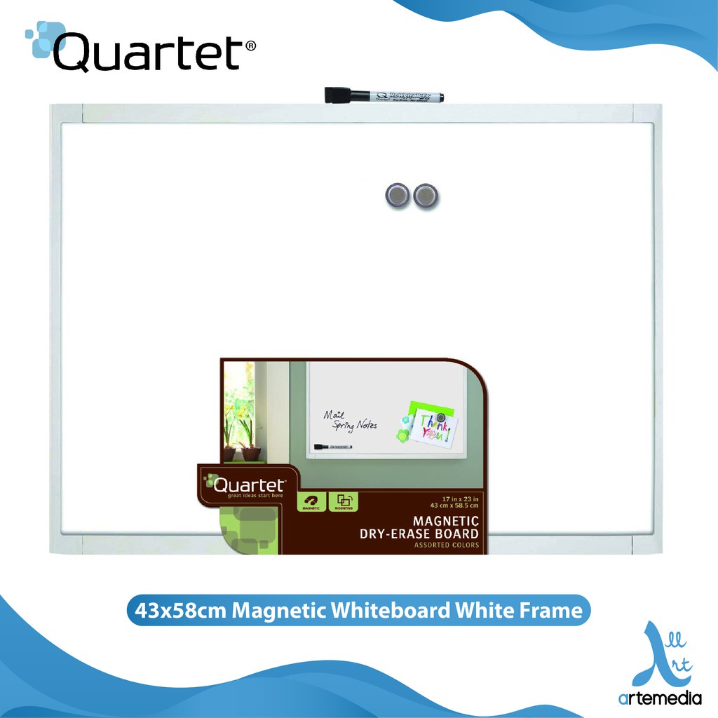 

Quartet 43x58cm Magnetic Whiteboard White Frame Papan Tulis Tempel