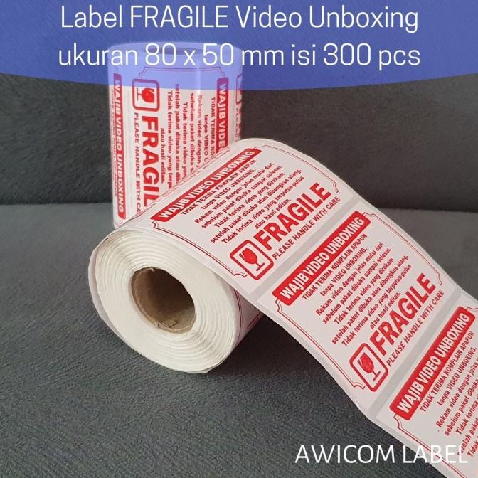 Jual Label Sticker Fragile Wajib Video Unboxing Stiker Perhatian Online Sho Shopee Indonesia