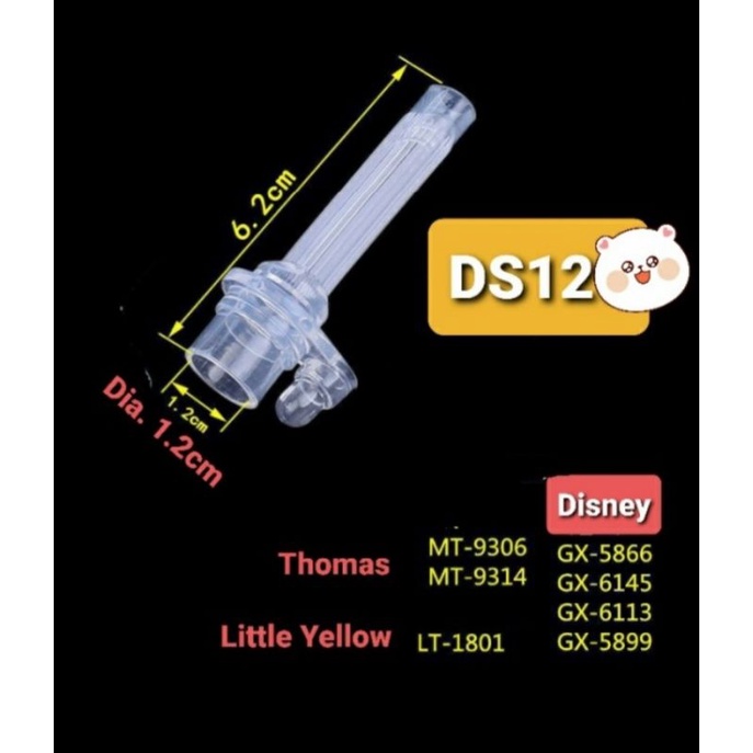 DS 12 HEAD ONLY sedotan pengganti botol minum refill straw replacement bisa untuk disney fisher DS12 Straw / Sedotan Pengganti