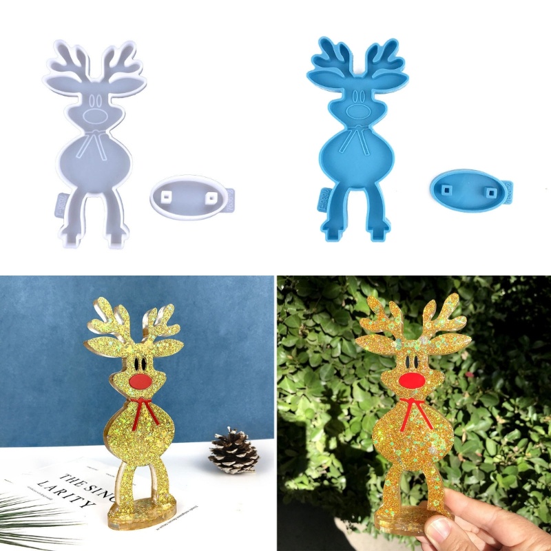 Siy Cetakan Resin Epoksi UV DIY Bahan Silikon Bentuk Rusa Natal