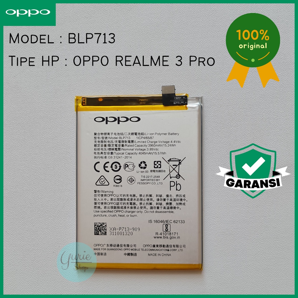 BATERAI BATTERY BATRE OPPO REALME 3 PRO C3 BLP713 BLP-713 ORIGINAL