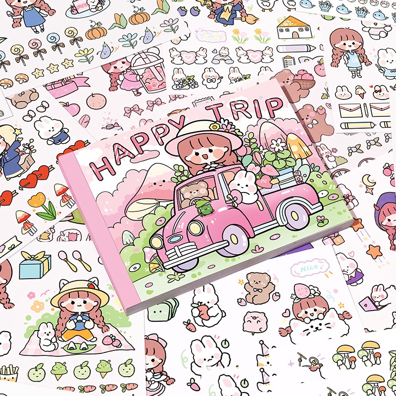 20 / 50PCS Stiker Motif Kartun Anak Perempuan Untuk Dekorasi Buku Catatan DIY