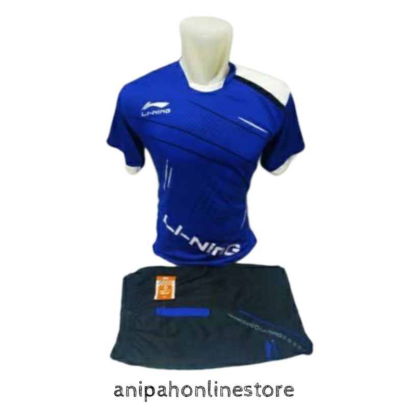 Jersey badminton/ setelan olahraga pria wanita/ celana dua saku