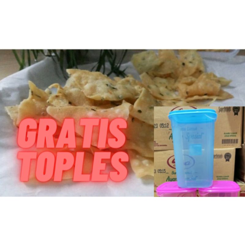 

Keripik Bawang original & Pedes 100gr Gratis Toples