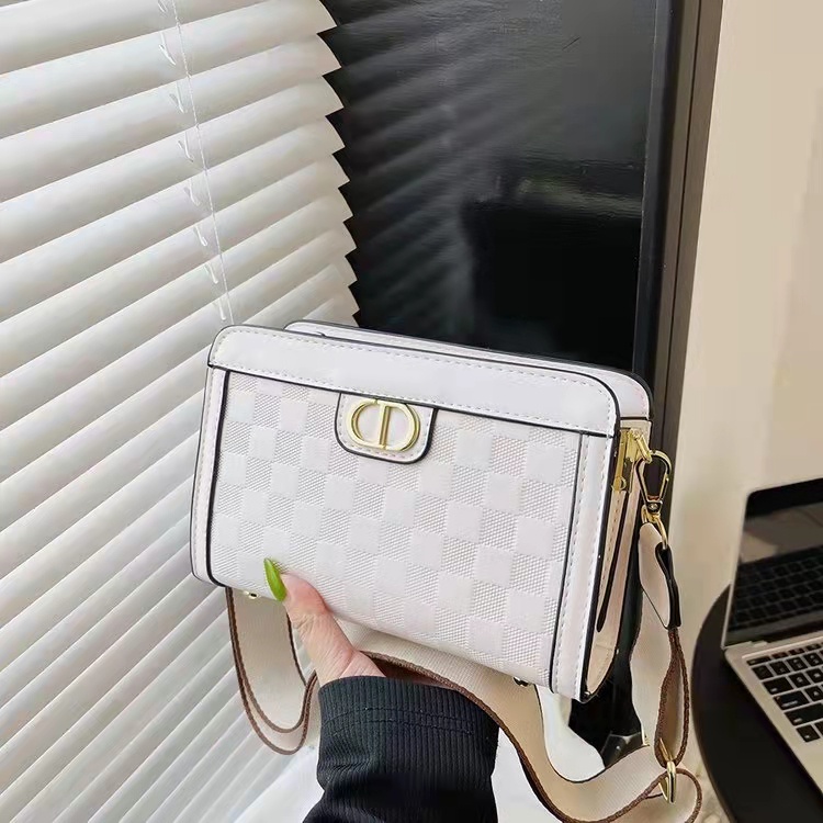 BJ65020 - BEIGE/BLACK/GREEN - TAS JINJING HANDBAG SLEMPANG KOTAK WANITA FASHION IMPORT MODIS ELEGAN TERMURAH TERLARIS TERBARU BAGSTORE JAKARTA TAS BATAM ZC5020