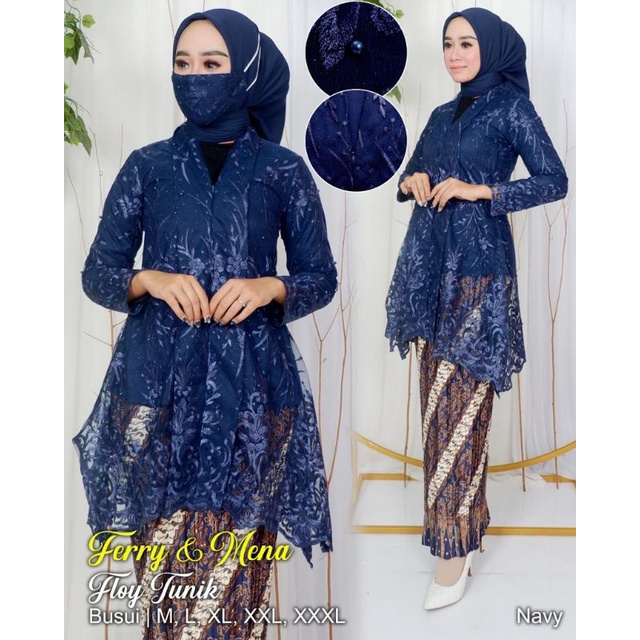 Permata Olshop / Kebaya Floy Tunik Modern / Kebaya Busui Modern / Kebaya Pesta Kondangan / Kebaya Kekinian / Kebaya