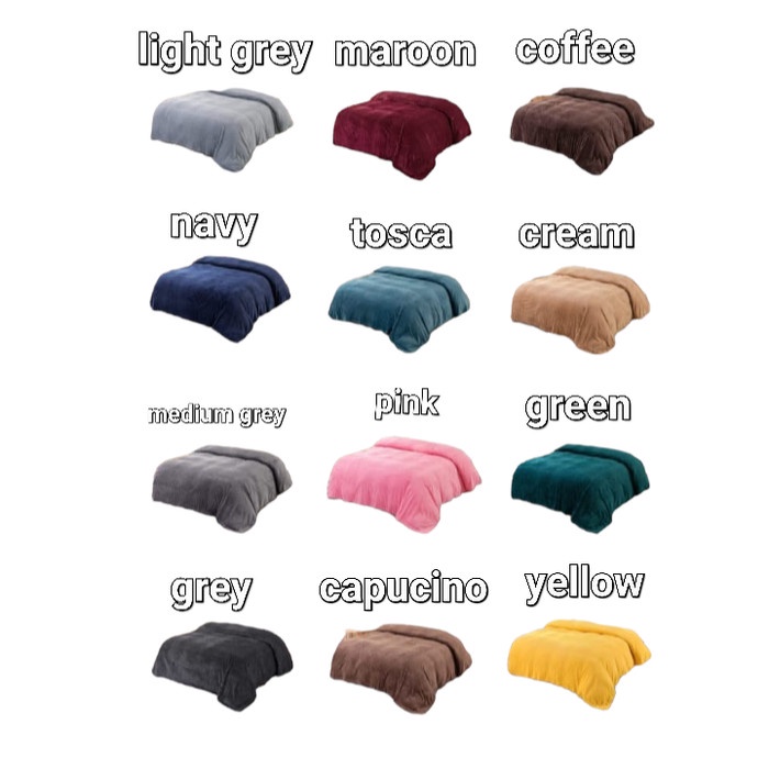 Selimut Dewasa Selimut Bulu Tebal Polos 180x200 Super Halus Lembut Dewasa Termurah - maroon(R2V4) Se