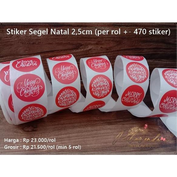 

TREND NATL-278 : STIKER SEGEL NATAL 2,5CM (PER ROL +- 470 STIKER) BERKUALITAS