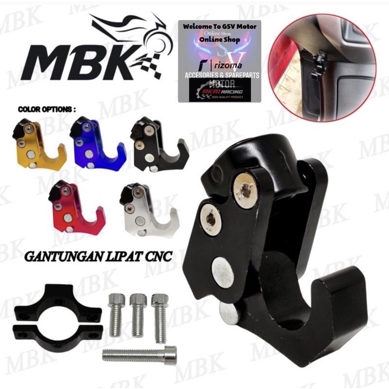 Gantungan Barang Motor Abs Premium Model BD Jepit Di Stang Universal Pcx,Adv,Vixion,Cb150r,Versa,Bys