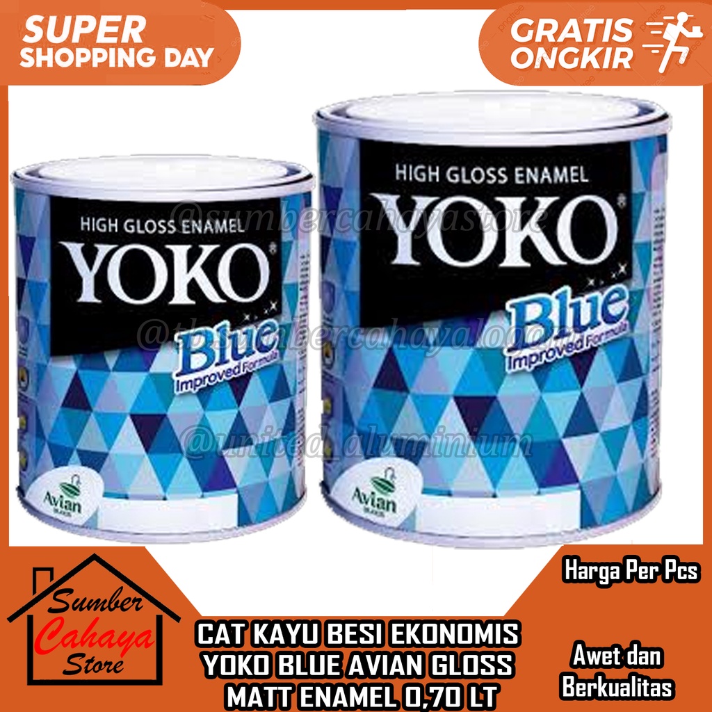 CAT KAYU BESI EKONOMIS YOKO CET MINYAK AVIAN GLOSS MATT 0,70 LT CATT PAGAR PINTU JENDELA KUSEN ROLLI