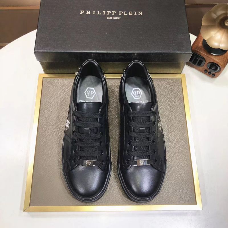 sepatu pria philipp plein sneaker cowok hitam kulit asli men shoes pp top branded mirror P1SHOES