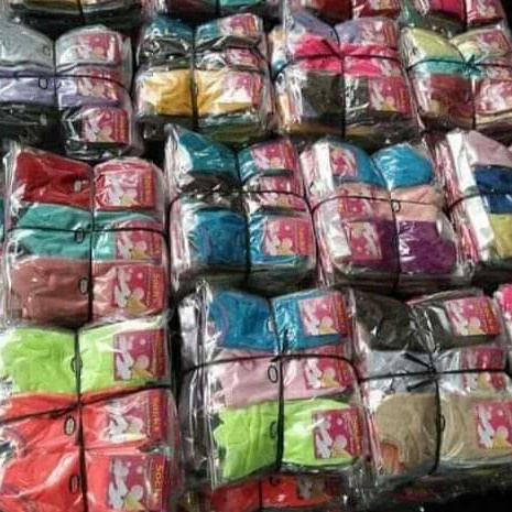 12 PASANG KAOS KAKI PENDEK WARNA POLOS RANDOM OBRAL MURAH