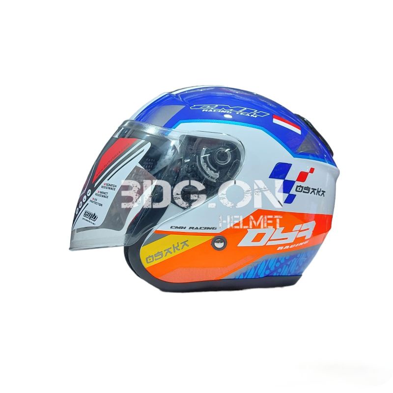 Helm DYR OSAKA KYOTO Motif MANDALIKA Putih Gloss