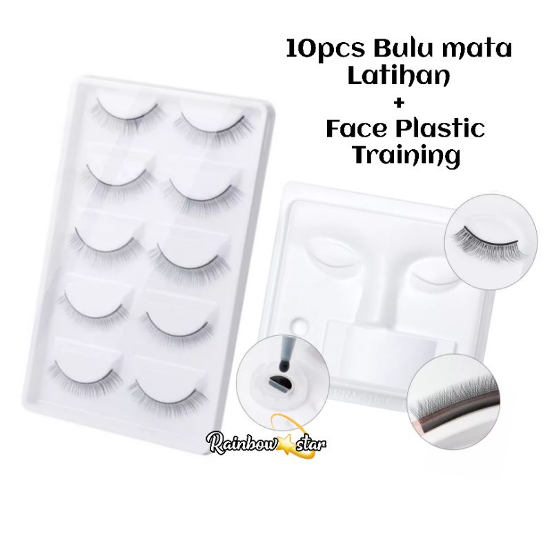 Faces Plastic Training Eyelash Extension / Practice Eyelashes Pallet / 3 in1 Practice Tray