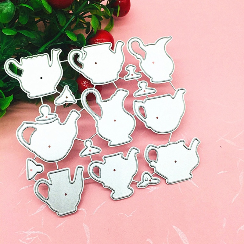 Cetakan Stensil Cutting Dies Motif Pot Bunga Bahan Metal Untuk Scrapbook / Craft Handmade