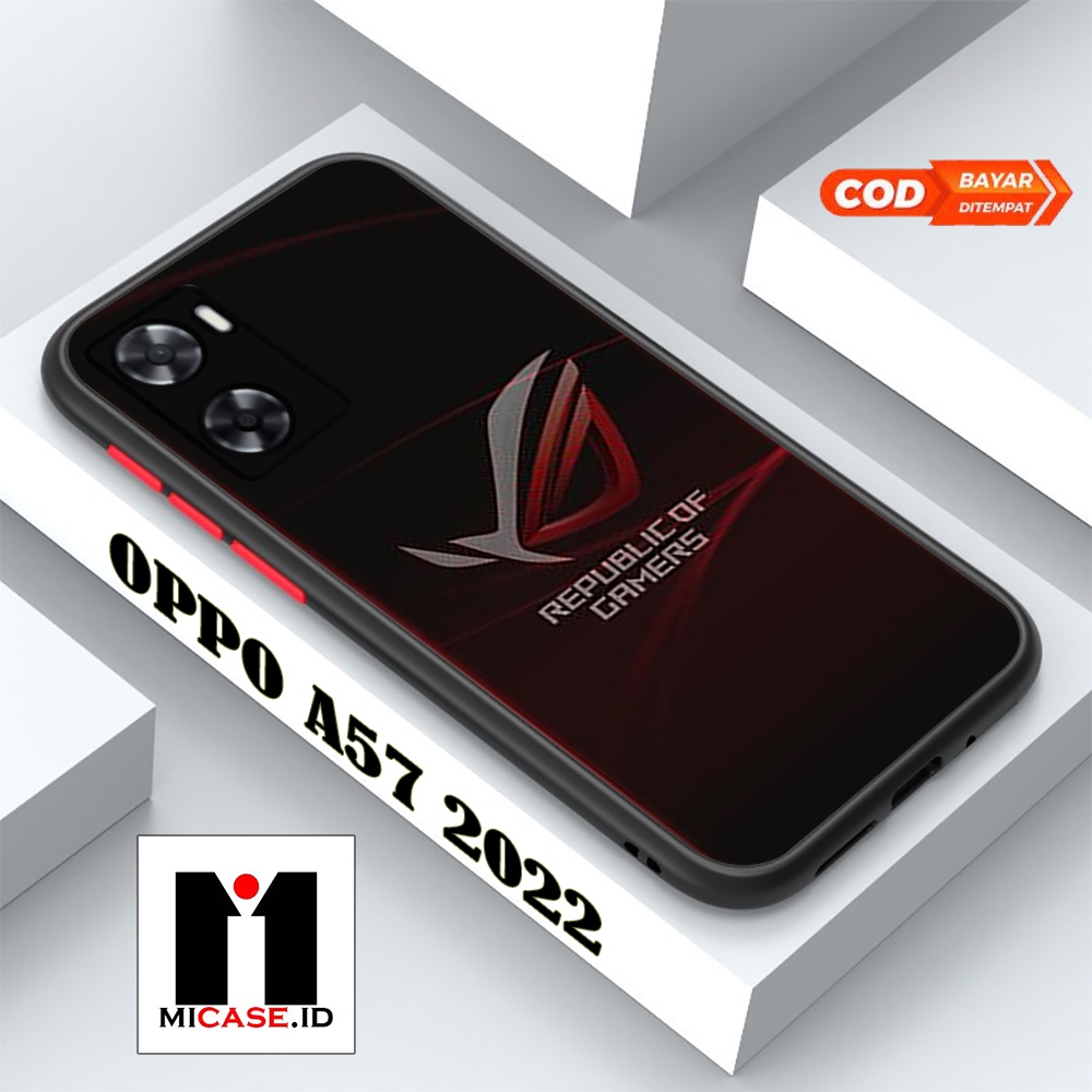 Case OPPO A57 2022 - Casing OPPO A57 2022 Fashion Case Terbaru 2022 MI.CASE [ ROG ] Soft Case Glass 