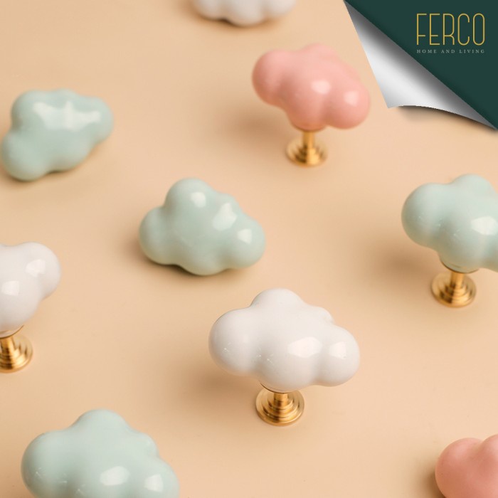 S114 Cloud Awan Handle Anak Gold Knob Nordic Laci Lemari Emas