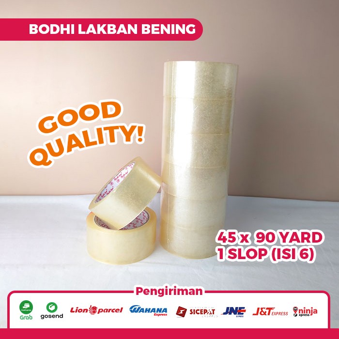 

Lakban Isolasi -Bening- Bodhi (45mm x 90 Yard) 1 SLOP ISI 6 ROLL