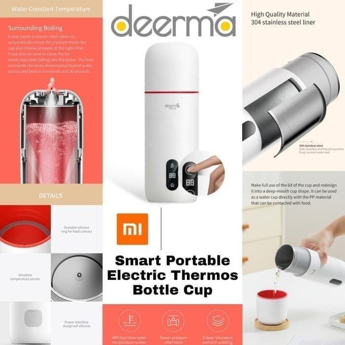 XIAOMI DEERMA Smart Portable Electric Thermos Bottle Cup DEM