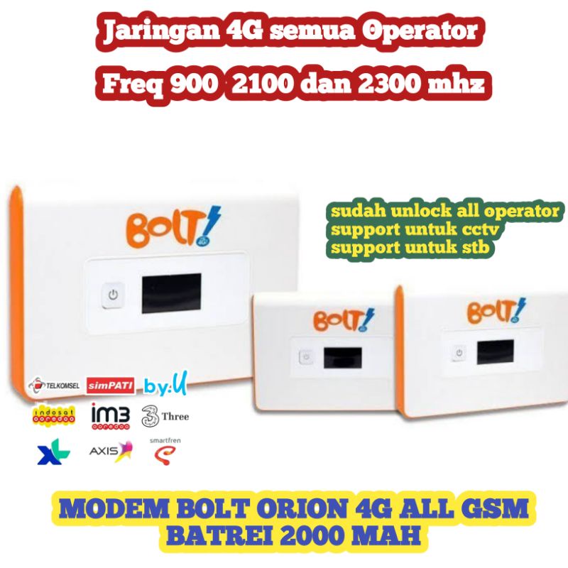 MODEM WIFI 4G MIFI BOLT ORION UNLOCK ALL OPERATOR ( BEKAS )
