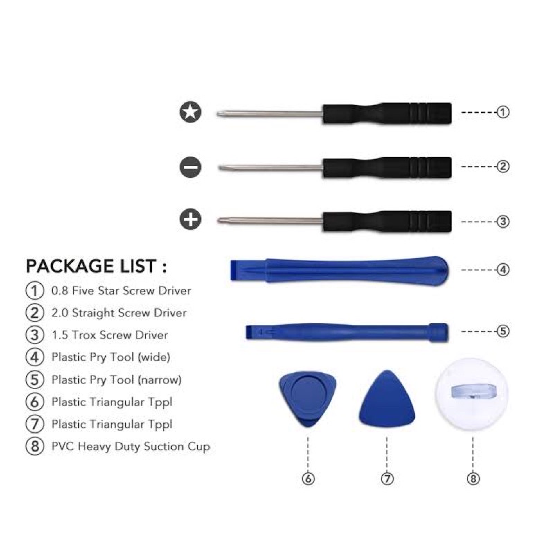 OBENG SET / OPENING TOOL / ALAT PEMBUKA SERVIS HANDPHONE / 8 in 1