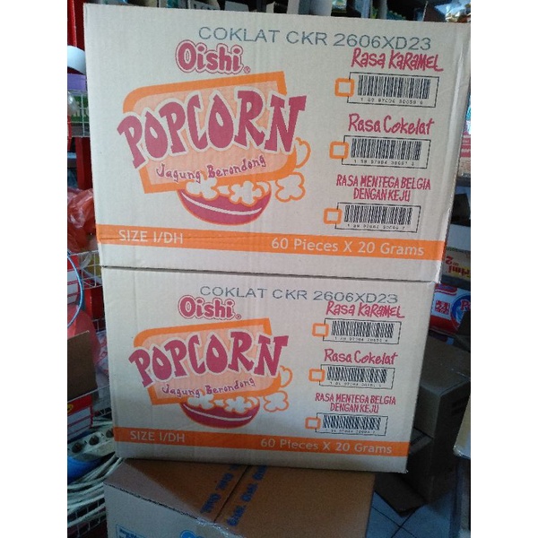 

Oishi Popcorn Rasa Coklat 20 gr x 60 pcs Per Dus