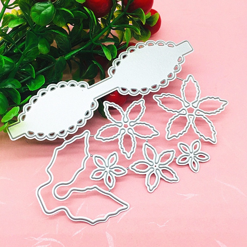 Cetakan Stensil Cutting Dies Motif Pita Bahan Metal Untuk Scrapbook / Craft Handmade