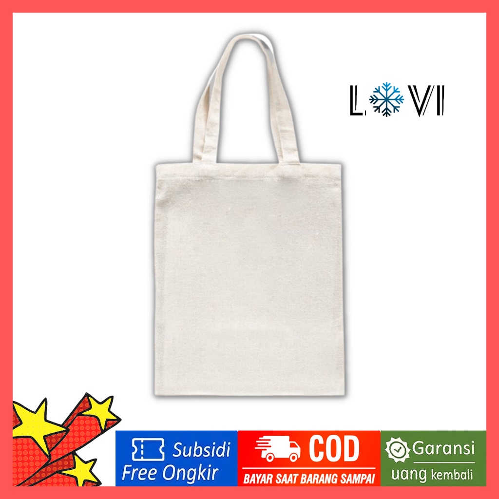 LOVI_ID - TOTEBAG BLACU POLOS Tas Kain  / Totebag Blacu Polos Tas Kain Korea  - Goodie Bag