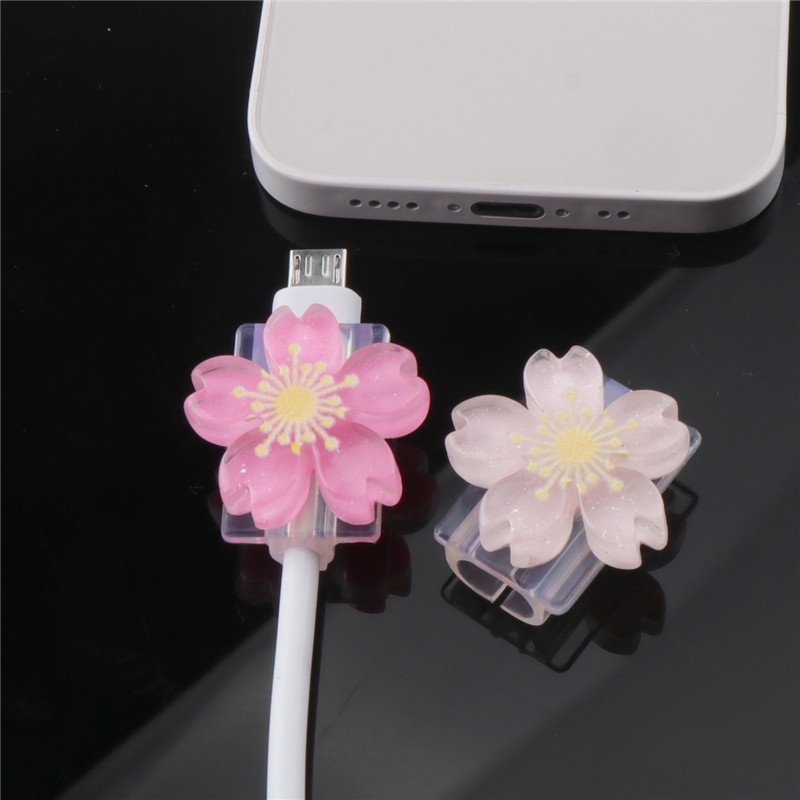 Pelindung Kabel Data / Charger Usb Tipe C Universal Bentuk Hati / Bunga Lucu Untuk Android