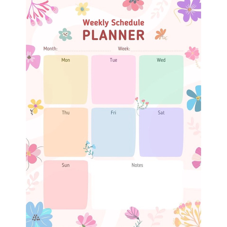 

Weekly Planner A6 Design Flower / Loose Leaf A6 / Bullet Jurnal / Planner Harian Loose Leaf A6 100gsm