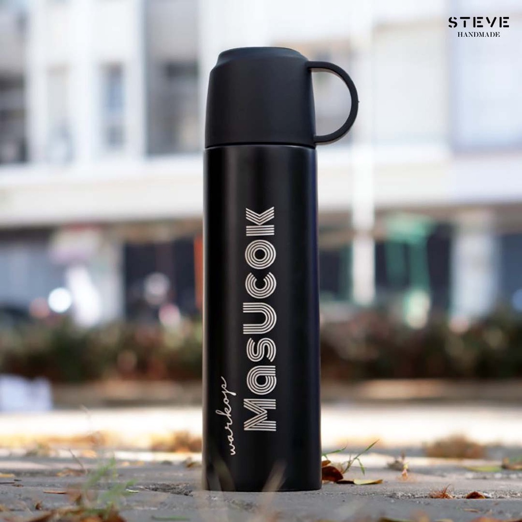 Botol Minum Stainless Termos Vacuum Tumbler Travel Mug Tutup Gelas TM0667 Custom Nama Logo