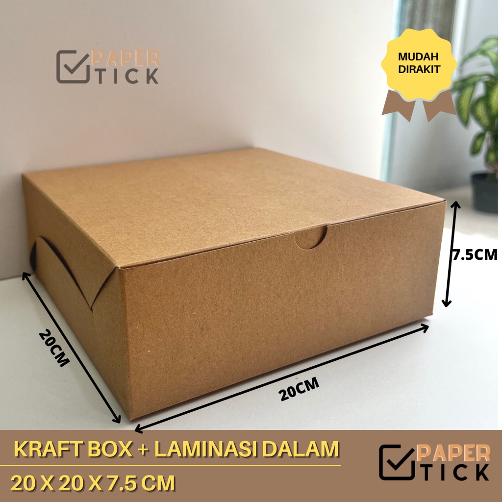 

(1PAK=10LBR) Dus Nasi 20x20x7 CM Lunch Box Kotak Kue Katering Catering Kotak Kemasan Makan Paper Kraft Packaging Kemasan