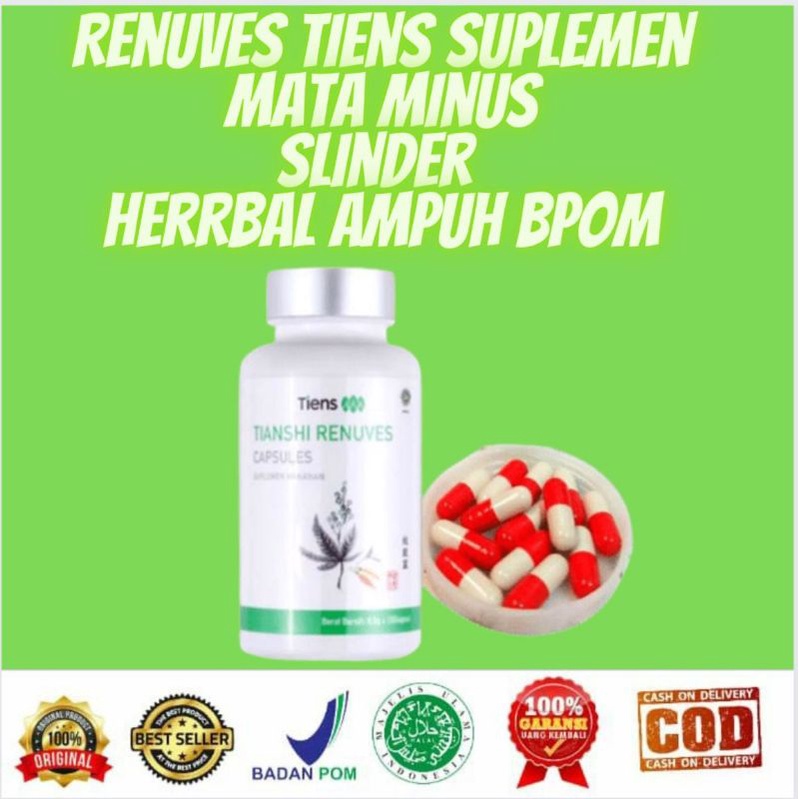 ( 1 Kapsul ) Renuves tiens Original Suplemen Obat Mata minus Katarak Slinder pembersih paru paru pri