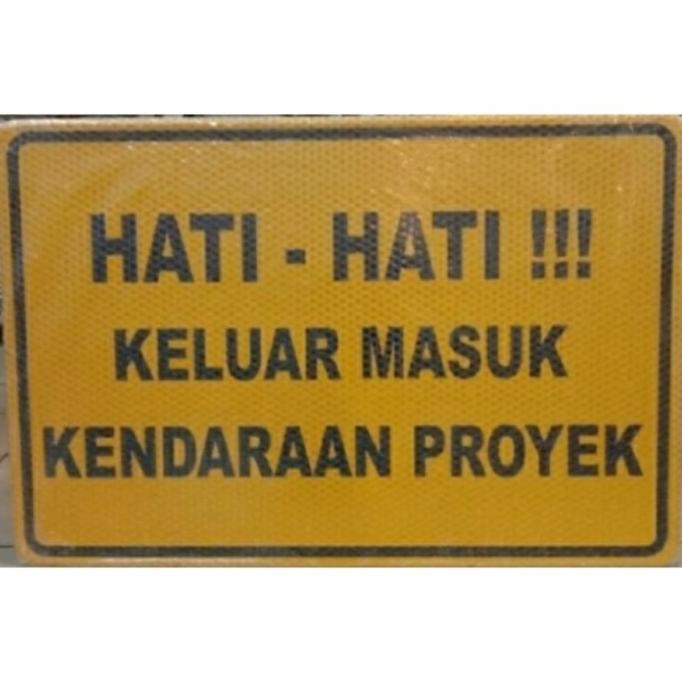 

Rambu Hati-Hati Kurangi Kecepatan Ada Pekerjaan Proyek, Ukuran60x80cm