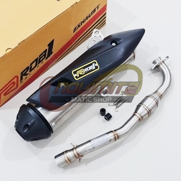 Knalpot Standar Racing Power Boom ROB1 End Cup X New Yamaha NMAX 2020 Aerox 155 Connected