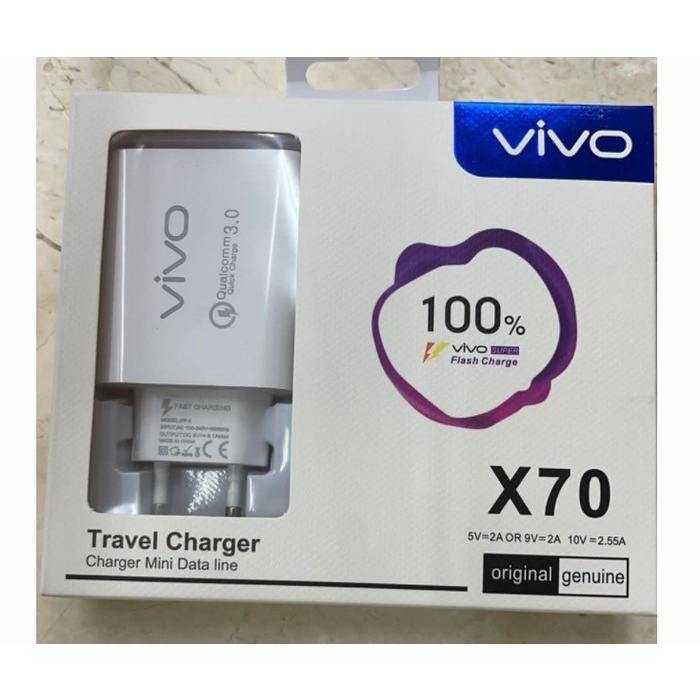 Travel Charger ORI 100 Fast Charging VIVO X70 Micro USB TC v8 Grosir