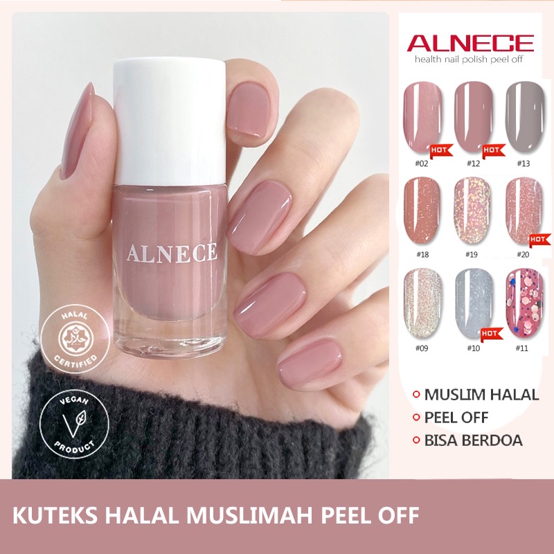 【Dukungan Grosir】ALNECE KUTEK kutek peel off kutek/HALAL KUTEKS/cat kuku halal muslimah Nail polish