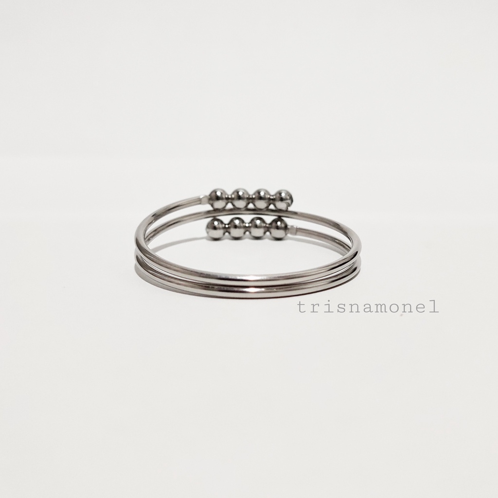 GELANG MONEL ANTI KARAT SIZE ANAK DAN DEWASA MOTIF LILIT BOLA TERBARU