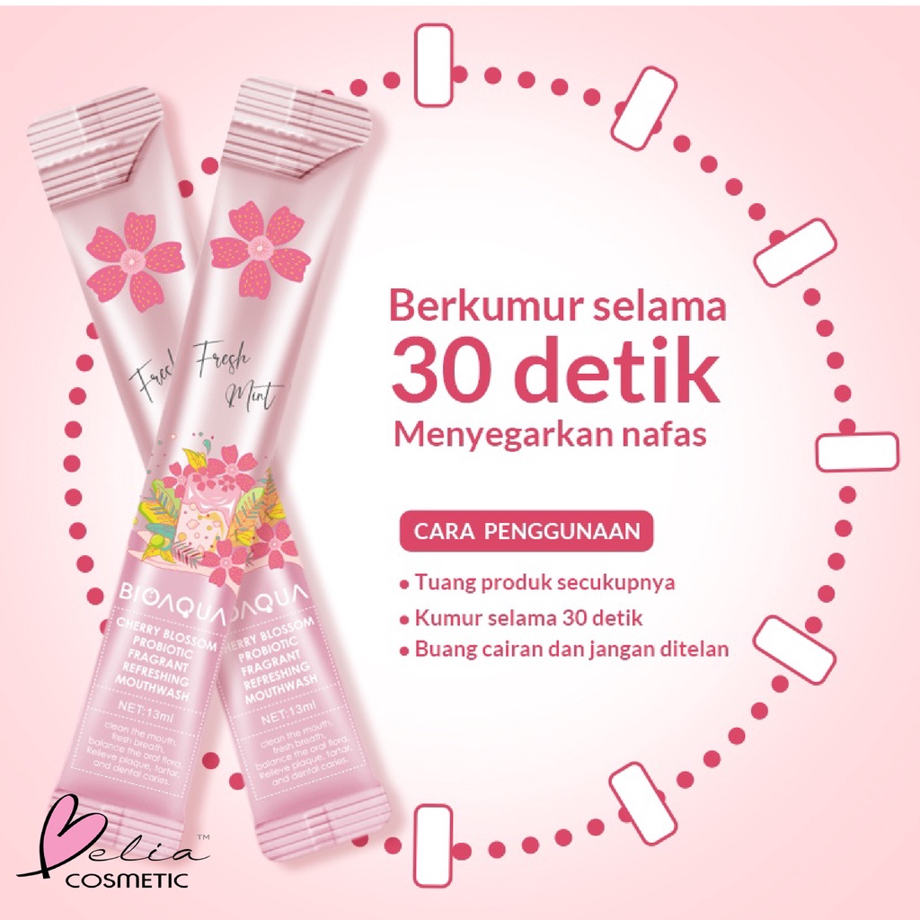 ❤ BELIA ❤ BIOAQUA Obat Kumur Probiotic Fragrant Refreshing Mouthwash 13ml [ECER] Nafas Segar Pemutih Gigi Obat Kumur Karang Gigi | BPOM