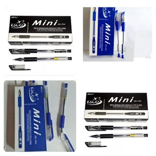 

(12 PCS) PULPEN ESCO / ESELON MINI GEL 0,5 HITAM / BIRU